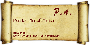 Peitz Antónia névjegykártya